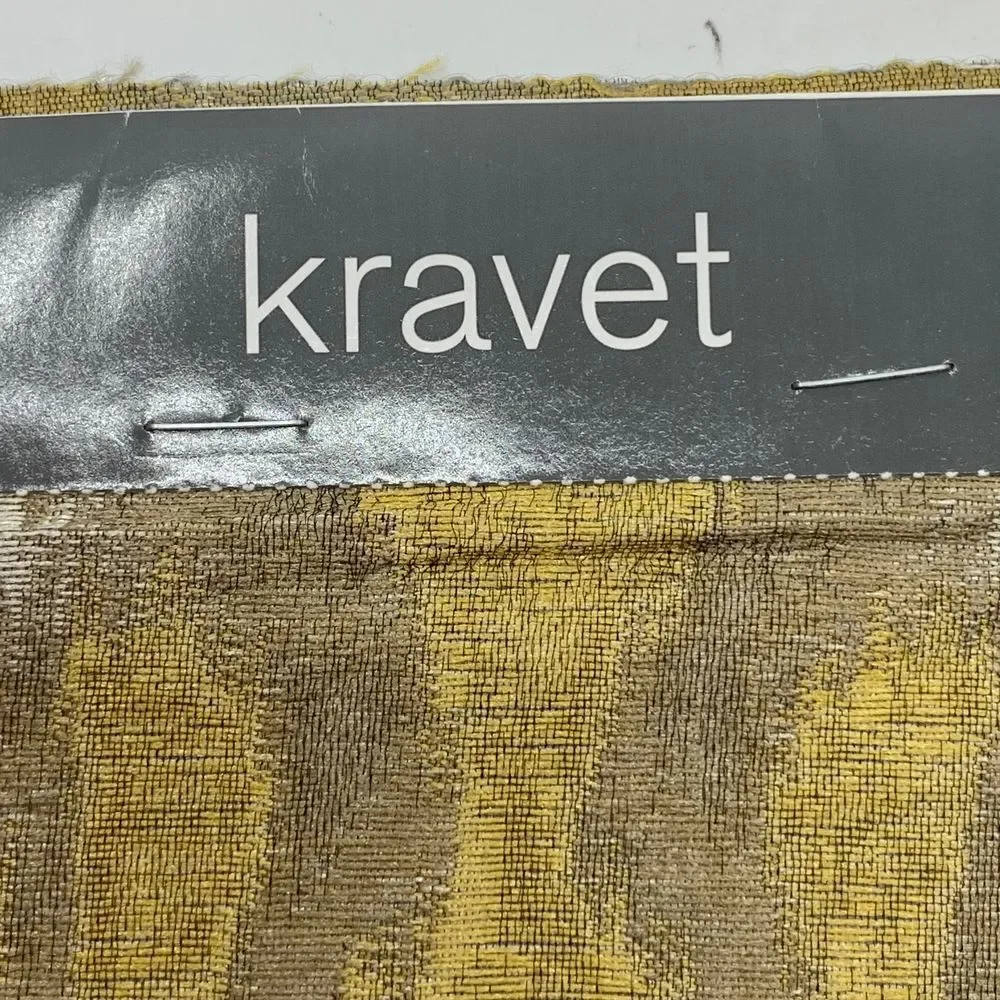 Kravet Exotic Travel Silver Gold Gray Polyester/Silk Blend Fabric Sample/Remnant